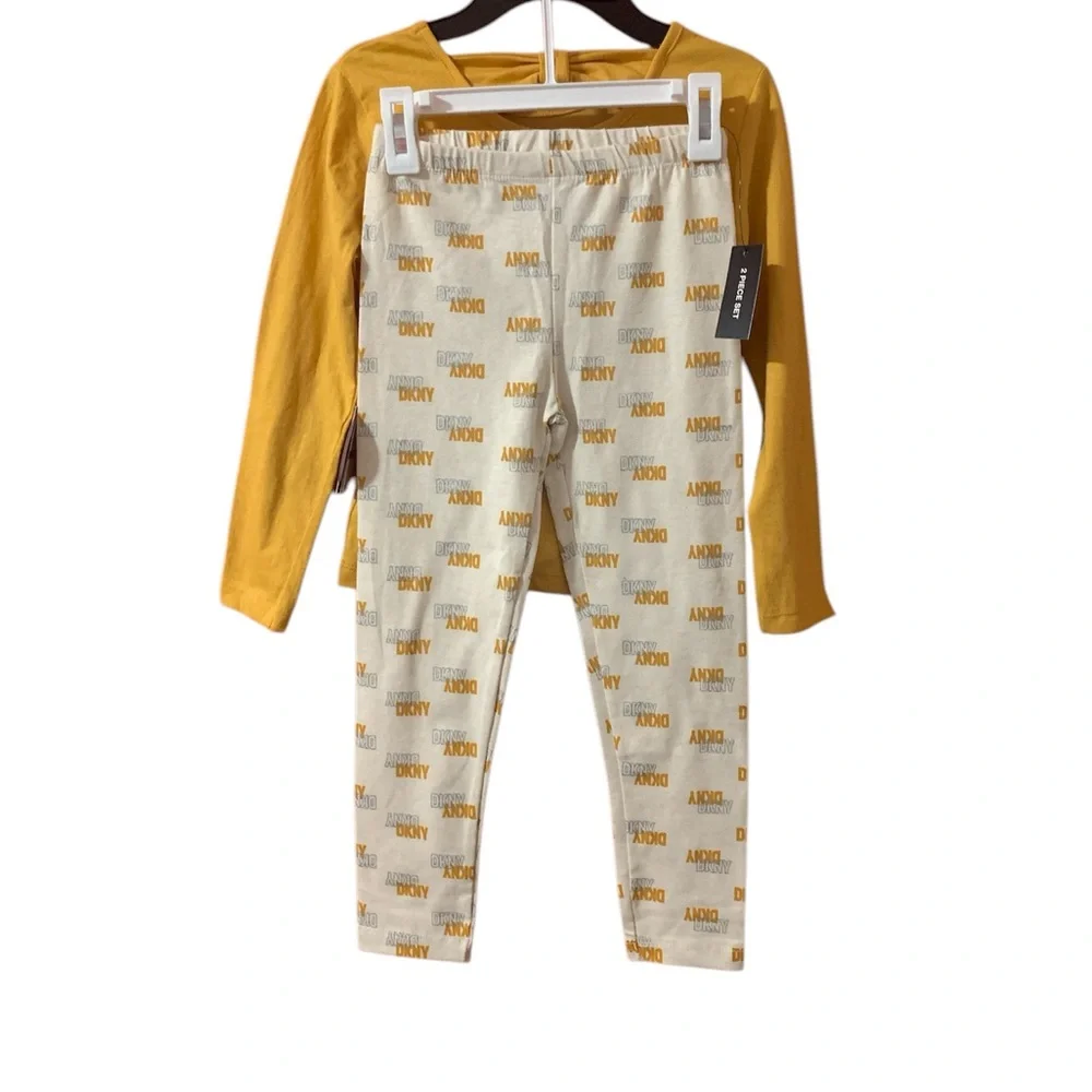 DKNY Mustard and White Sequins 2-Piece Set 6X